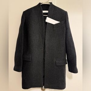 IRO Charcoal Grey Merino Wool Coat, French Size 36 (US S/M)